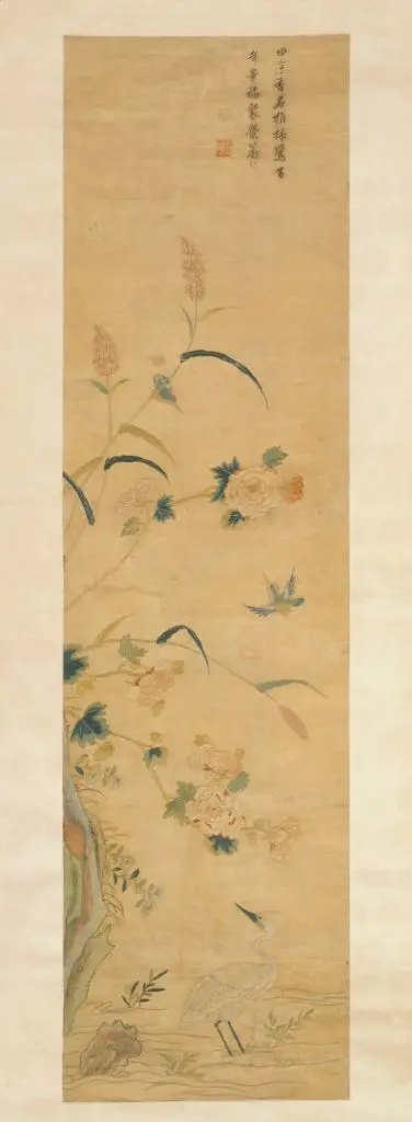 顾绣一鹭芙蓉图 | 故宫织绣类藏品