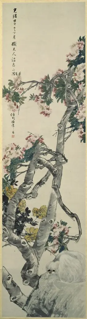 任颐花荫小犬图轴 | 故宫绘画藏品