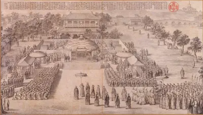 郎世宁等平定西域战图册之凯宴成功诸将士 | 故宫绘画藏品