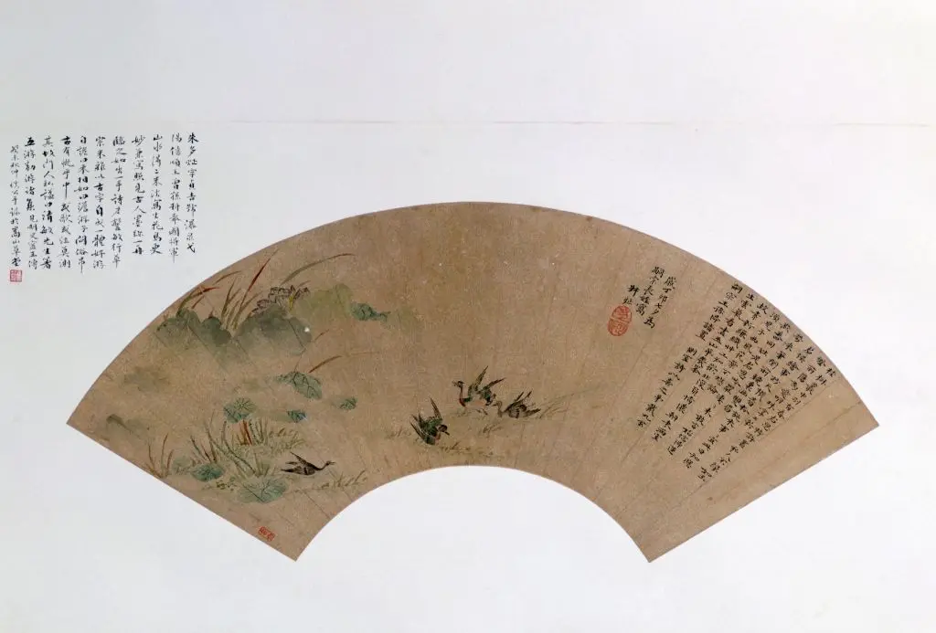 朱多炡荷花野凫图扇页 | 故宫绘画藏品