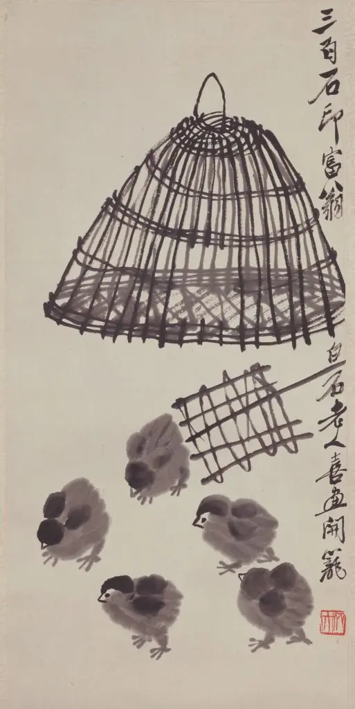 齐白石雏鸡出笼图轴 | 故宫绘画藏品