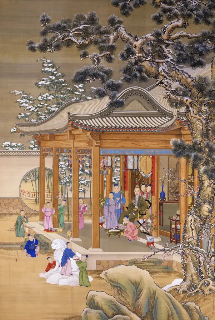 郎世宁等弘历雪景行乐图轴 | 故宫绘画藏品