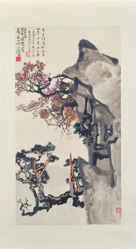 徐悲鸿晚秋栖霞图轴 | 故宫绘画藏品