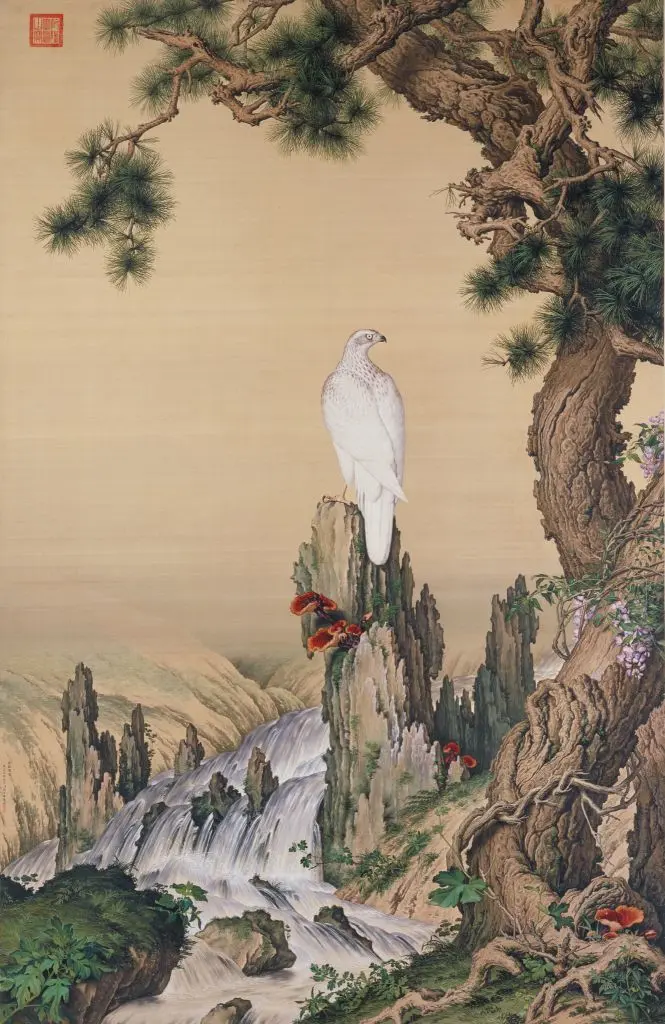 郎世宁嵩献英芝图轴 | 故宫绘画藏品