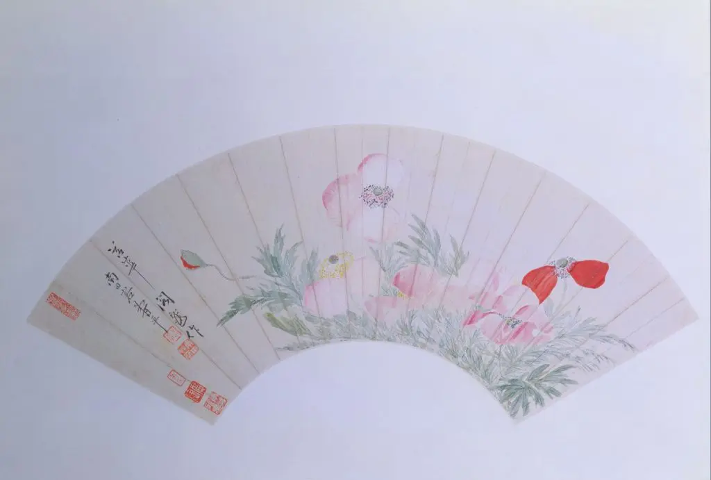 恽寿平罂粟花图扇页 | 故宫绘画藏品