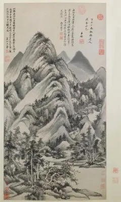 王鉴仿梅道人溪亭山色图轴 | 故宫绘画藏品