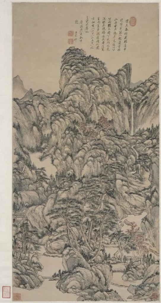 王原祁仿王蒙秋山萧寺图轴 | 故宫绘画藏品