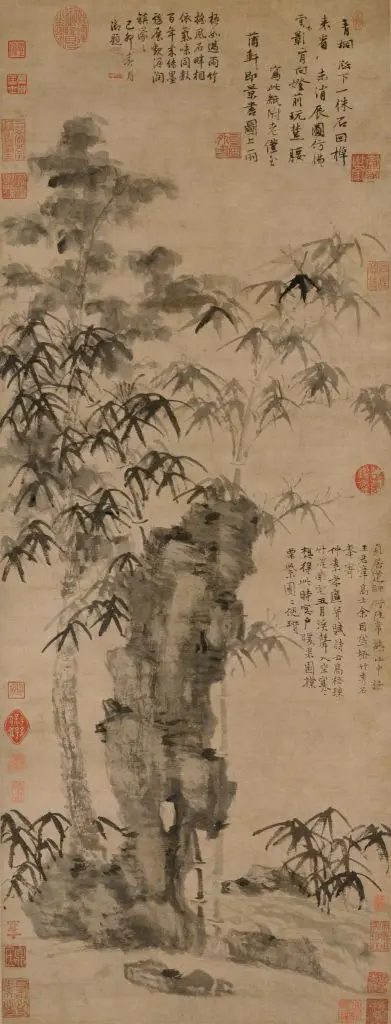 倪瓒梧竹秀石图轴 | 故宫绘画藏品