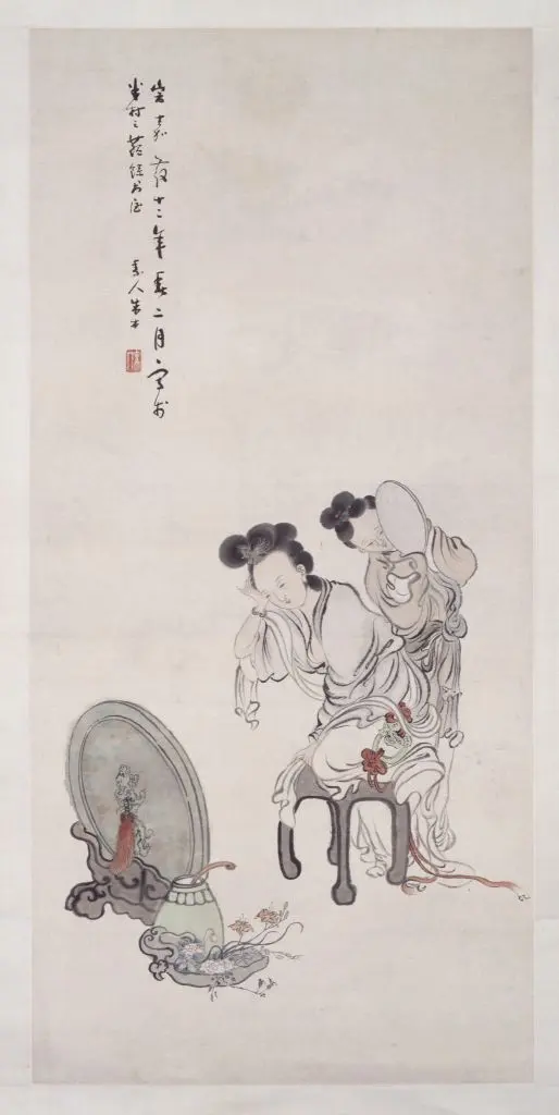 朱本对镜仕女图轴 | 故宫绘画藏品