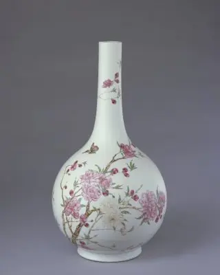 粉彩桃花纹直颈瓶 | 故宫陶瓷器藏品