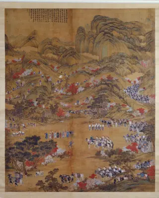 郎世宁、方琮丛薄行诗意图轴 | 故宫绘画藏品