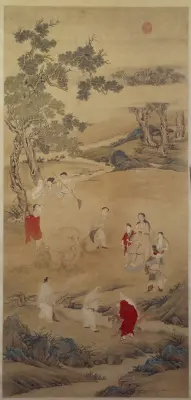 丁观鹏乾隆皇帝洗象图轴 | 故宫绘画藏品