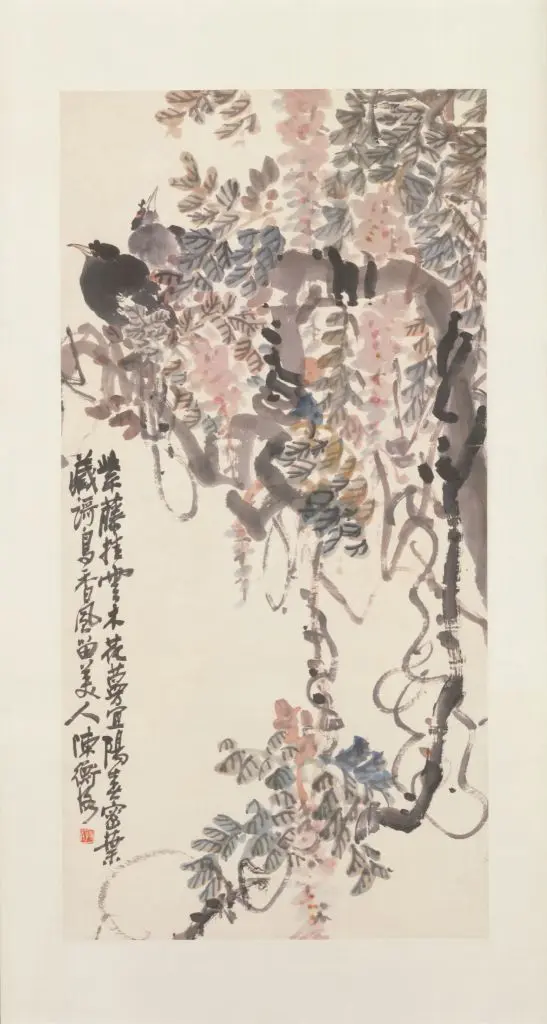 陈师曾藤萝鸲鹆图轴 | 故宫绘画藏品