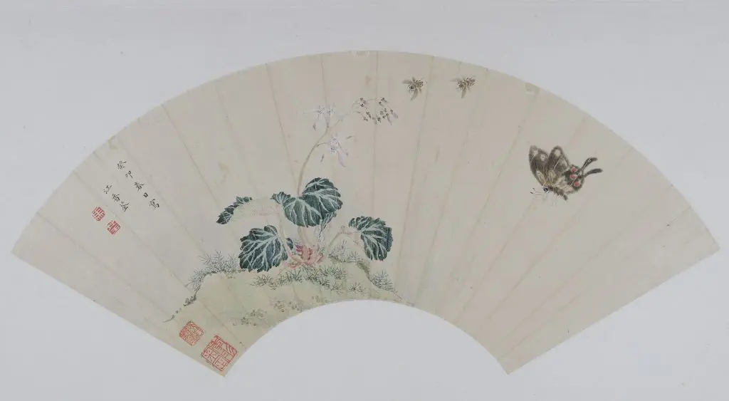 马荃草虫花卉图扇页 | 故宫绘画藏品