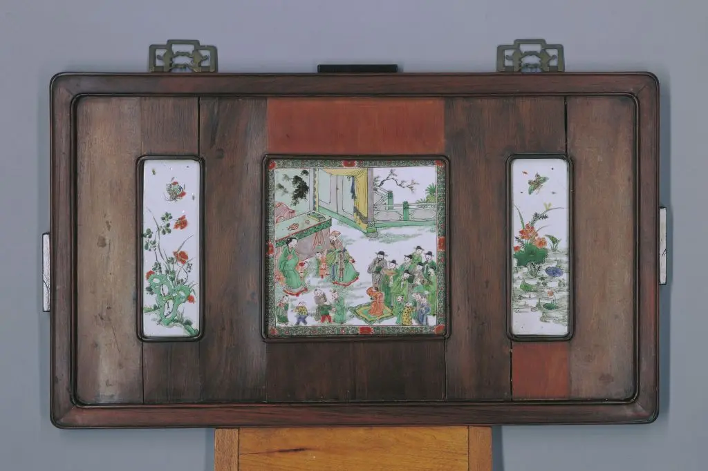 五彩祝寿图挂屏 | 故宫陶瓷器藏品