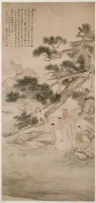 沈韶公牧坐听松风图轴 | 故宫绘画藏品