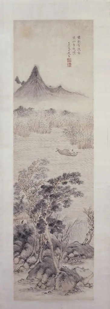 赵左山水图轴（望山垂钓） | 故宫绘画藏品