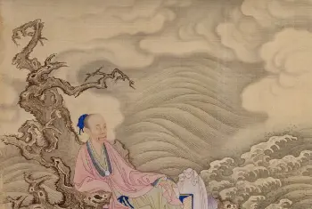 胤禛行乐图册·乘槎成仙页 - 故宫绘画藏品