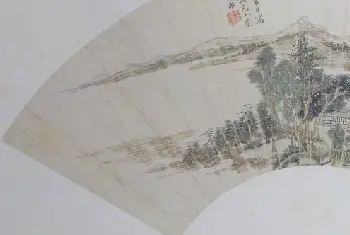 王原祁山水图扇页 - 故宫绘画藏品