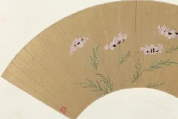 文俶花蝶图扇页 - 故宫绘画藏品