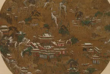 京畿瑞雪图纨扇 - 故宫绘画藏品