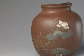 宜兴窑紫砂彩绘花鸟纹壁瓶 - 故宫陶瓷器藏品