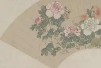 沈振麟花卉蜂蝶图扇页 - 故宫绘画藏品