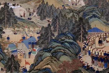 郎世宁等 塞宴四事图横幅 - 故宫绘画藏品