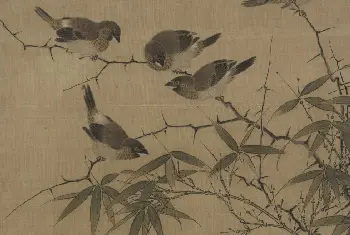 霜篠寒雏图页 - 故宫绘画藏品