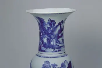 青花山水人物图凤尾尊 - 故宫陶瓷器藏品