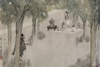 傅抱石蕉荫烹茶图册页 - 故宫绘画藏品