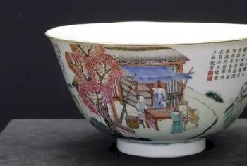 粉彩耕织图碗 - 故宫陶瓷器藏品