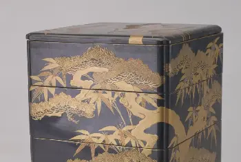 黑漆描金花卉纹方盒 - 故宫漆器藏品