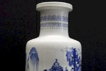 青花山水人物棒槌瓶 - 故宫陶瓷器藏品