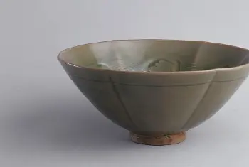 耀州窑青釉刻海水鸭纹花式碗 - 故宫陶瓷器藏品