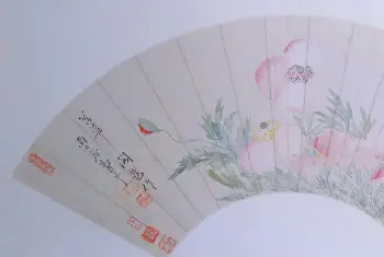 恽寿平罂粟花图扇页 - 故宫绘画藏品