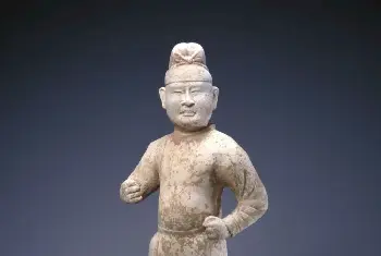 陶画彩男立俑 - 故宫雕塑类藏品