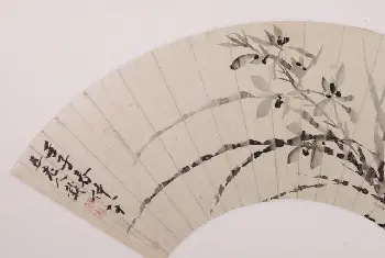 钱载兰花图扇页 - 故宫绘画藏品