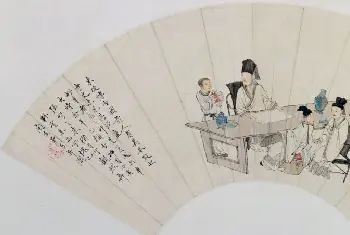 萧晨东坡博古图扇页 - 故宫绘画藏品